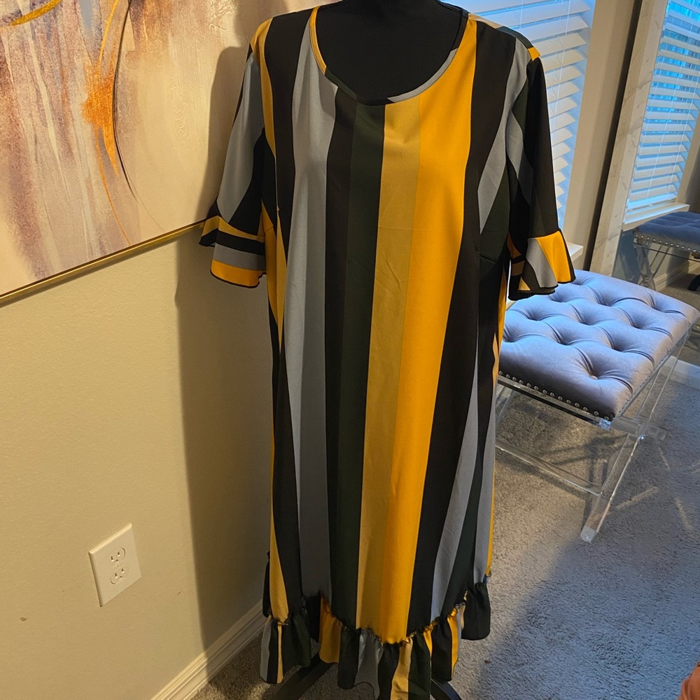 Striped Yellow and Black Dress